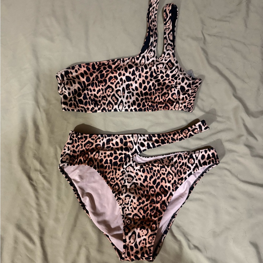 Leopard Print Two-Piece Bikini Set - image 1